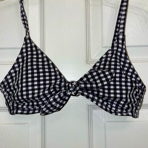 plaid bow bikini top